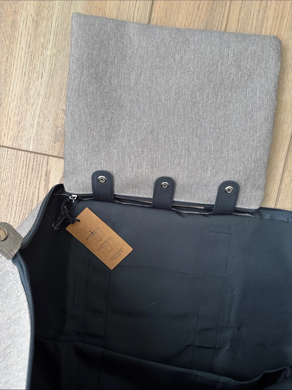 NWT Longines Melange Canvas Foldable Travel Bag Gray/Blue Sporty Minimalist